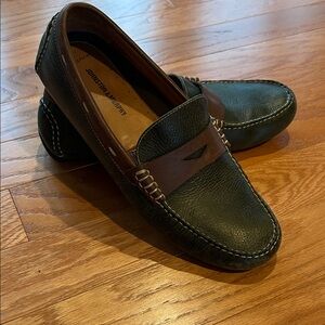 Johnston & Murphy Green and Brown sheepskin Leather Penny Loafers